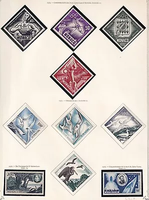 Monaco 1953 Collection Of 10 AIRMAIL Stamps VF / CAT VALUE $800 • $22.50