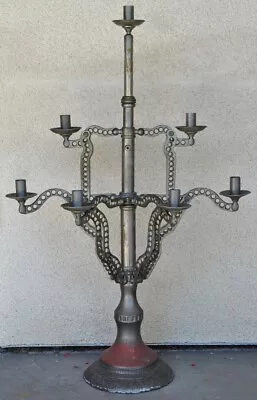 Rare Vintage Collapsible 7-light Metal Candelabra Of Unique Design • $725