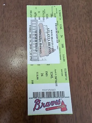 2010 LORENZO CAIN MLB DEBUT 1st GAME Season Ticket 7/16/10 Brewers @ Braves • $19.95