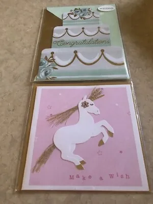 Wedding Cake And Unicorn Birthday Greeting Cards - New In Package - FREE SHIP • $8.99