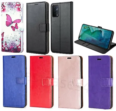 For Oppo A17 A57 A77 A57S A77S A16 Case Leather Flip Gel Wallet Book Phone Cover • £4.98