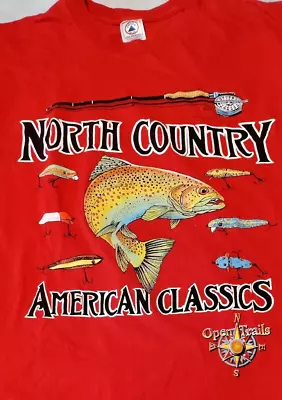 Vintage 90s Fishing T-Shirt XL North Country Fish Lures • $19.60