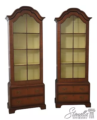 63296EC/63307EC: Pair KITTINGER Mahogany 1 Door Curio Display Cabinets • $4195