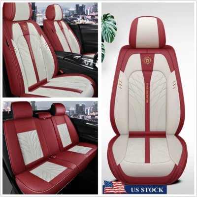 $81.89 • Buy Car Interior Front+Rear PU Leather Seat Covers Protector Cushion For All Seasons