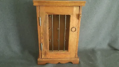 Vintage Wooden Wall Mount Key Holder Cabinet Rack Storage Box Hooks Handmade • $54.60