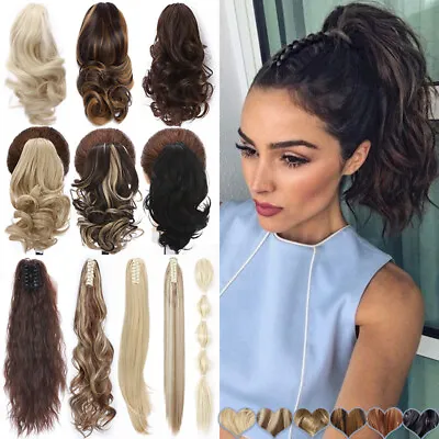 Jaw Claw Ponytail Thick Clip In Hair Extension Pony Tail Hairpiece Real As Human • $15.19