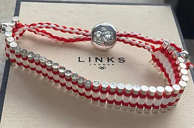Links Of London Red/white Friendship Sterling Silver Bracelet Expandable NO BOX • £44.99
