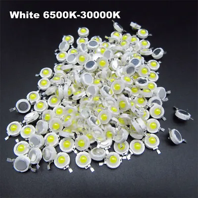 $10.90 • Buy 10-1000Pcs LED White Chip 1W 3W 3.2-3.6V Input 100-220LM Mini LED Bulb Diode 