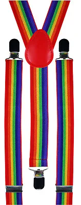 Rainbow Gay LGBT Pride Braces Suspenders Carnival Festival Fancy Dress Costume • £4.44