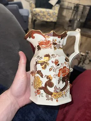 Masons Ironstone Brown Velvet Rare Design Large Jug 6 Inches Tall Mint • £15