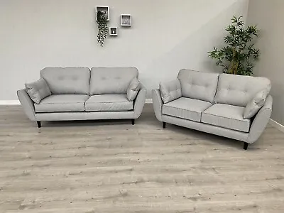 DFS - ZINC Style Fabric 3 Seater + 2 Seater Sofa Set - RRP £2328 • £895