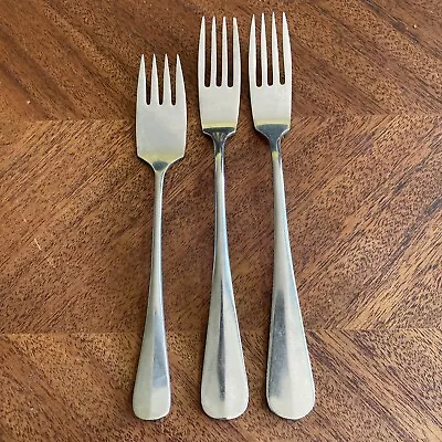 Vintage Lot Of Three SOLA CORA Stainless 6 7/8  Dinner Salad Forks Holland - MCM • $19.99