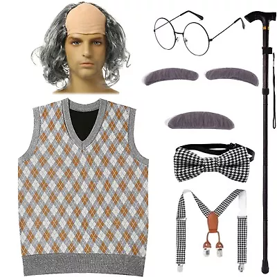 Old Man Costume For Kids 100 Days Of School Costume For Boys With HatGlasses • £17.20