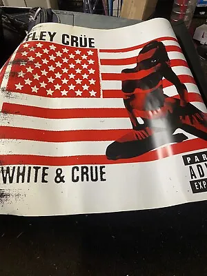 MOTLEY CRUE Red White & Crue BANNER HUGE 4X4 Ft From Sam Goody Lite Box Display • $29.88