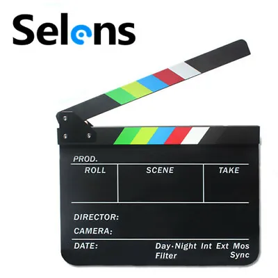 Selens 12''x10''Acrylic Movie Directors Clapper Board Action Scene Clapboard Kit • $18.99