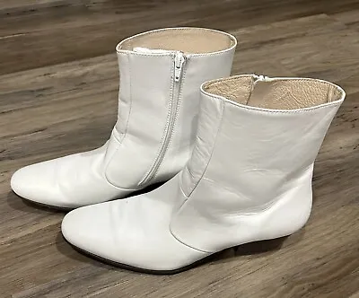 Luciano Zipper Boot White Men’s Elvis Presley Tribute Artist Jumpsuit Boots 12W • $119.95