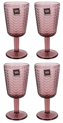 Wine Glasses Spica Beautiful Plum Colour 320ml Pack Of 4 • £17.99