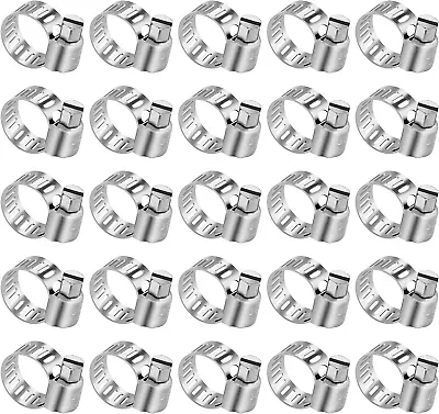 304 Stainless Steel Hose Clamps 20PCS Assortment Adjustable Range 6-12Mm Worm G • $13.74