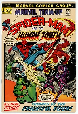 Marvel Team Up 2 VFNM 9.0 Marvel 1972 Bronze Age Spider-Man Human Torch  • $129.99
