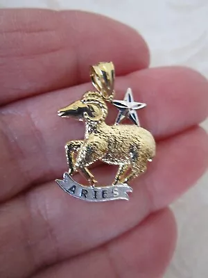 Rare Michael Anthony 14K Gold ARIES Zodiac Pendant NIB • $160