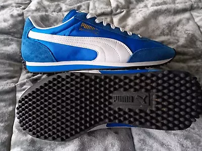 Mens Puma Whirlwind Uk 8 Blue / White Original 90's Dead Stock • £9.50