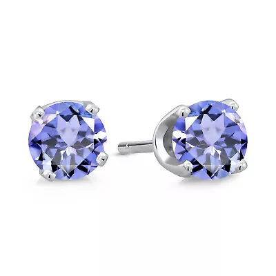 14K White Gold Tanzanite Stud Earrings For Women (0.30 Cttw Gemstone • $82.99