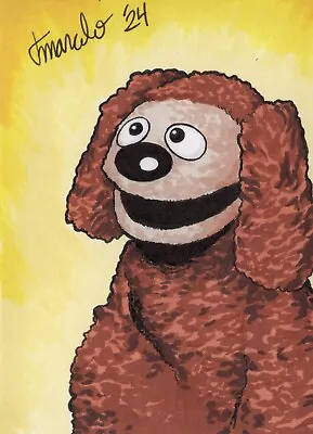 ORIGINAL The Muppets Rowlf The Dog 1/1 ACEO Sketch Card Cartoon Fan Art • $20