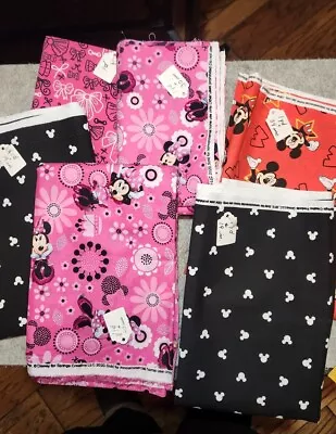 Minnie And Mickie Mouse Quilting Fabric Lot • $55