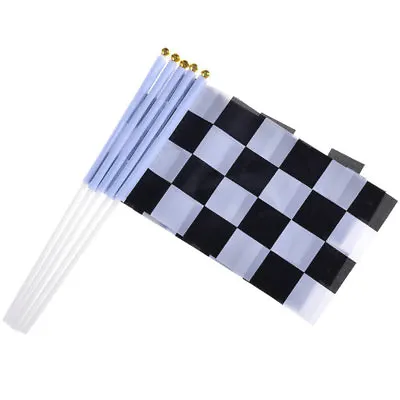 £3.50 • Buy 10 Fabric F1 Black And White Checkered Chequered Hand Waving Racing Car Flag