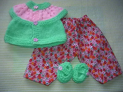 Dolls Clothes Cardigan/trousers/shoes For Baby Born/Tiny Tears 17  43cm • £4.99