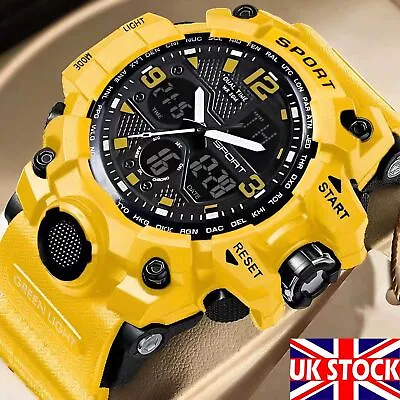 SMAEL Men SHOCKproof Watch Military Analog Quartz Digital Wrist Watches Sport UK • £10.98