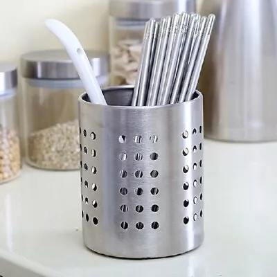 Silver Kitchen Dish Drainer Rack With Drip Tray Cutlery Cup Plate Holder • $20.09