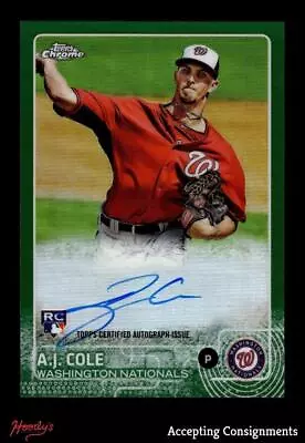 2015 Topps Chrome Rookie Autographs Green Refractors A.J. Cole RC AUTO 81/99 • $0.99