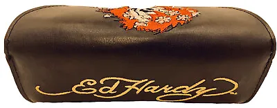Ed Hardy Leather Eye Glass Case With Embroidered Skull  Embellished Closure • $17.99