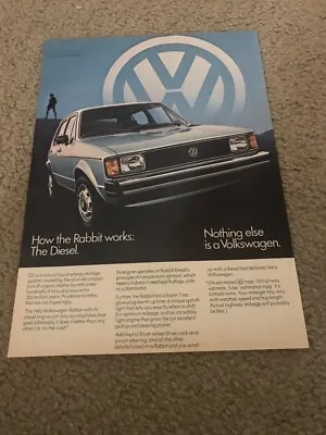 Vintage 1982 VOLKSWAGEN RABBIT DIESEL Car Print Ad 1980s • $6.99