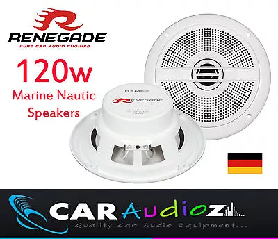 Renegade RXM-52 MARINE NAUTIC WATERPROOF  WHITE SPEAKERS BOATS WET ROOMS!!!!!!!! • £49.99