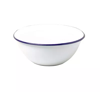 FALCON ENAMEL Mixing Bowl 18cm White Deep Mixing Cooking Baking Serving Bowl • £11.99