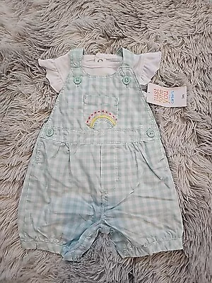 Carter's Just One You Baby Girl Green Plaid Romper Jumper Set Size 3 Mo. -NWT • $8.99