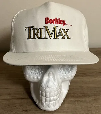 Vintage Berkley TriMax Fishing SnapBack Hat White & Gold • $13.95