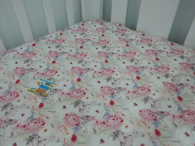 Cot Sheet Fitted Veronica Pure Cotton Fits Up To 70 X 130cm Mattress • £30.37