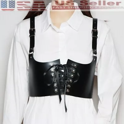 Women Vintage Girdle Wide Waist Bondage Strap Belt PU Leather Suspenders Braces • $5.99