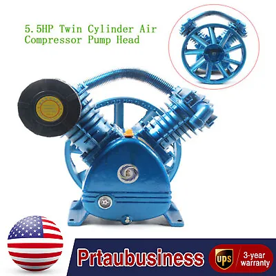  5HP V Style 2-Cylinder Air Compressor Pump Motor Head Double Stage 175PSI • $213.75