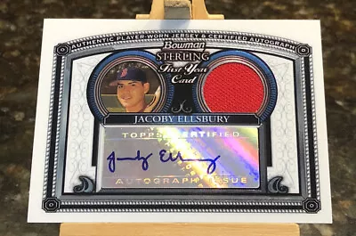 2005 Topps Bowman Sterling Jacoby Ellsbury Rookie RC Jersey Relic Auto #BS-JE • $49