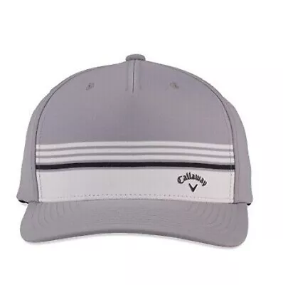 CALLAWAY GOLF CAP - NEW Grey Callaway STRIPE Cap Adjustable Rear • $39