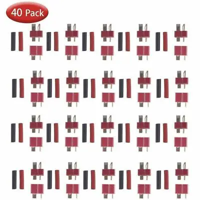 20pairs T-plug Connectors Deans Male Female W/+40pcs Shrink Tubing For Rc Lipo • $9.99