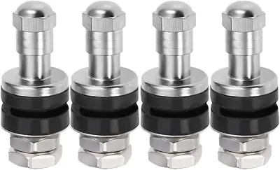 4 Pcs Metal/Chrome Tire Valve Stems High Pressure Bolt In Valve Stem Flush Mount • $13.74