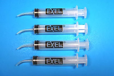 4 NEW 12cc Curved Tip Hobby Syringes Glue Adhesives Craft Model E6000 Irrigation • $7.99