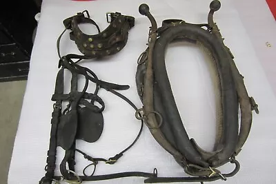 Vintage Leather Horse Collar Bridle W/Blinders Harness Decor Wall Art • $95