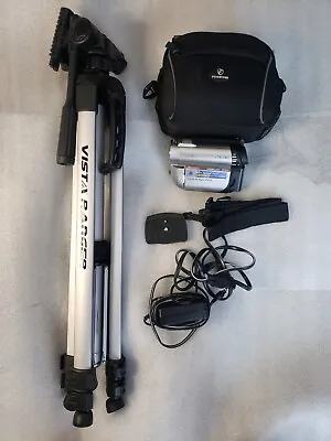 Sony DCR-DVD650 DVD Flash Media Camcorder With Vista Ranger Tripod  • $75