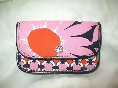 Vera Bradley Loves Me Snap Flap Clutch Wallet Purse Pink Daisies Flowers • $7.99
